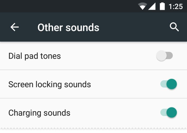 Fotografía - [Android M Feature Spotlight] Basculer «Charge Sound 'ou désactivée dans Paramètres système